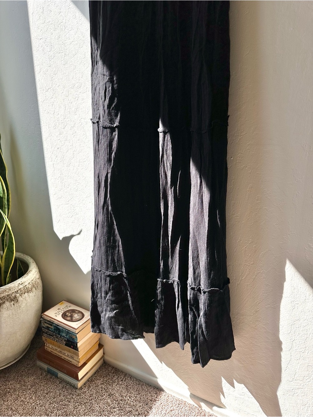 Zara basic 2016 animal embroidered black maxi dress oversized small sheer back - Picture 9 of 11